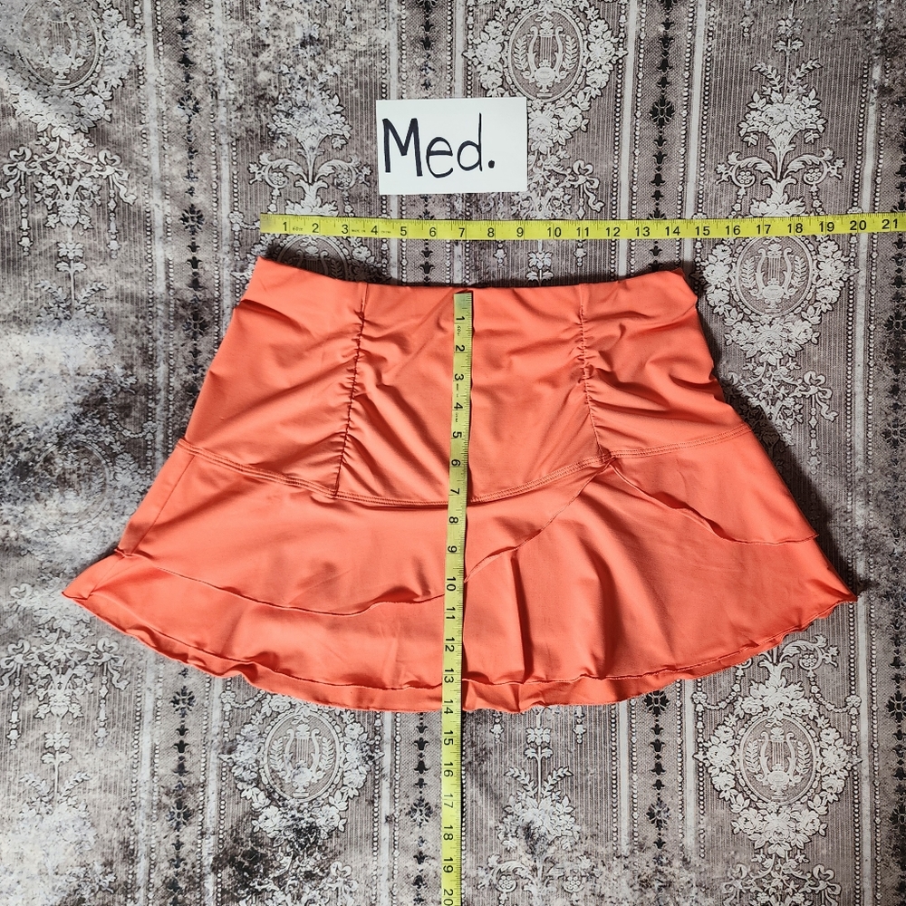 Coral Ruffled Tiered Swimsuit Cover Skirt - Picture 4 of 7